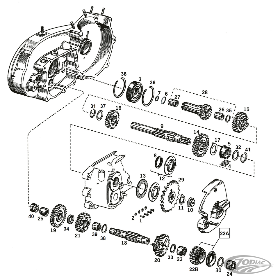 TRANSMISSION PARTS FOR 4-SPEED SPORTSTER