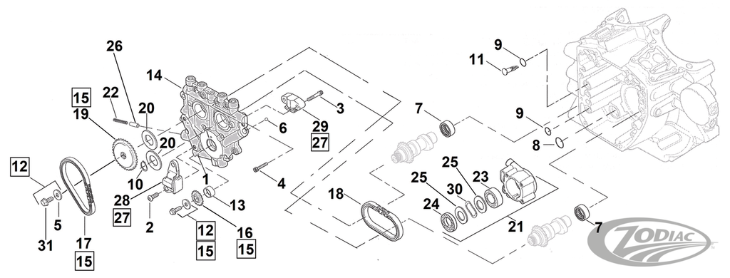 CAM CHAIN PARTS FOR LATE TWIN CAM MODELS