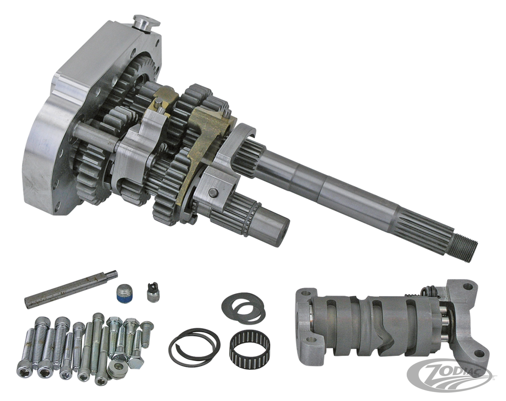 ZODIAC'S 6 SPEED CONVERSION KITS FOR BIG TWIN 5 SPEED TRANSMISSIONS AND COMPLETE 6 SPEED SOFTAIL TRANSMISSIONS