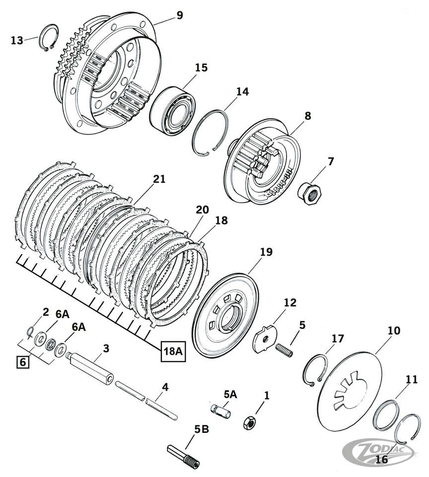 CLUTCH PARTS FOR 1990-1997 BIG TWIN