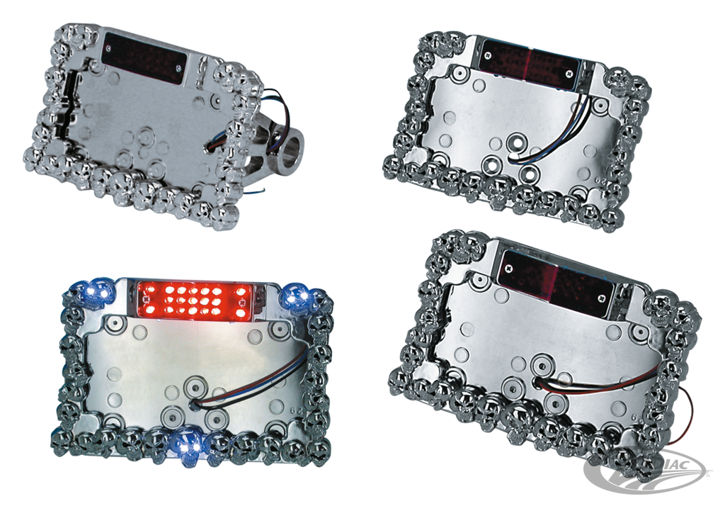 SKULL MANIAC LICENSE PLATE BRACKETS WITH LED TAILLIGHTS
