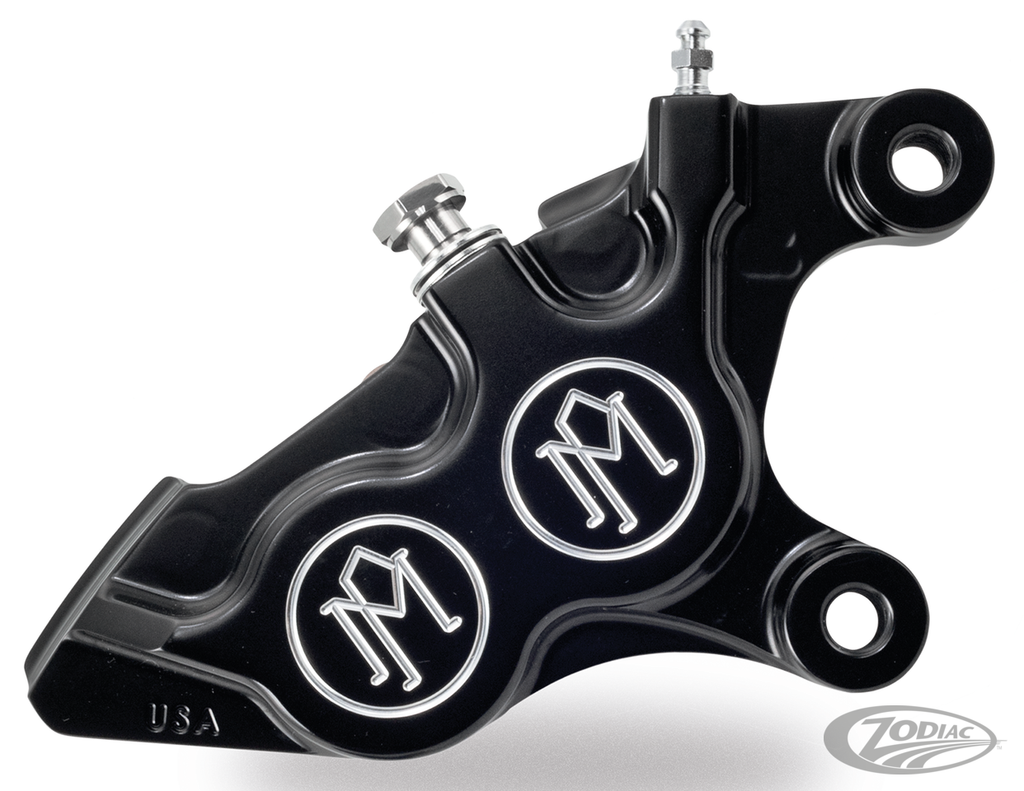 PERFORMANCE MACHINE 4 PISTON FRONT CALIPERS WITH DIFFERENTIAL BORE