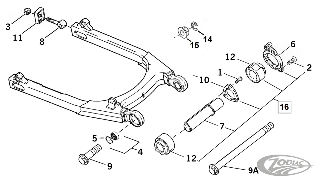 SWINGARM PARTS FOR 2004-2022 XL & XR SPORTSTER