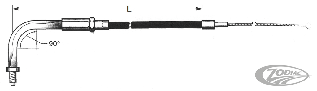 THROTTLE CABLE 1971-1980 BIG TWIN & 1970-1980 SPORTSTER